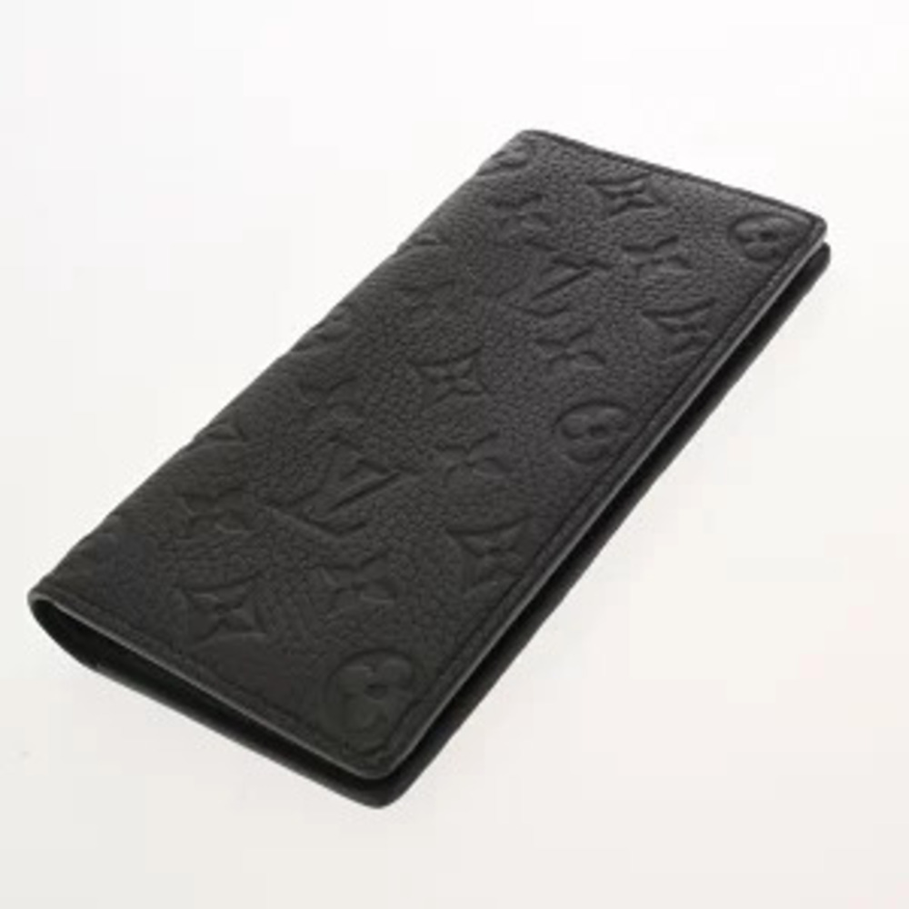Louis Vuitton Portefeuille Taurillon Long Wallet Leather Brazza Monogram Black
